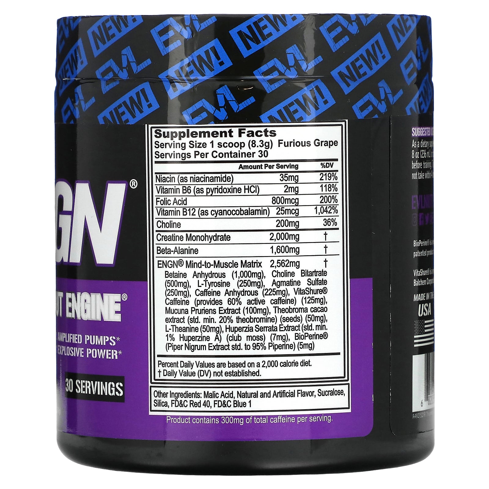 Foto 3 pulgar | Pre-entrenamiento Evlution Nutrition Engn Furious Grape 249 G - Venta Internacional.