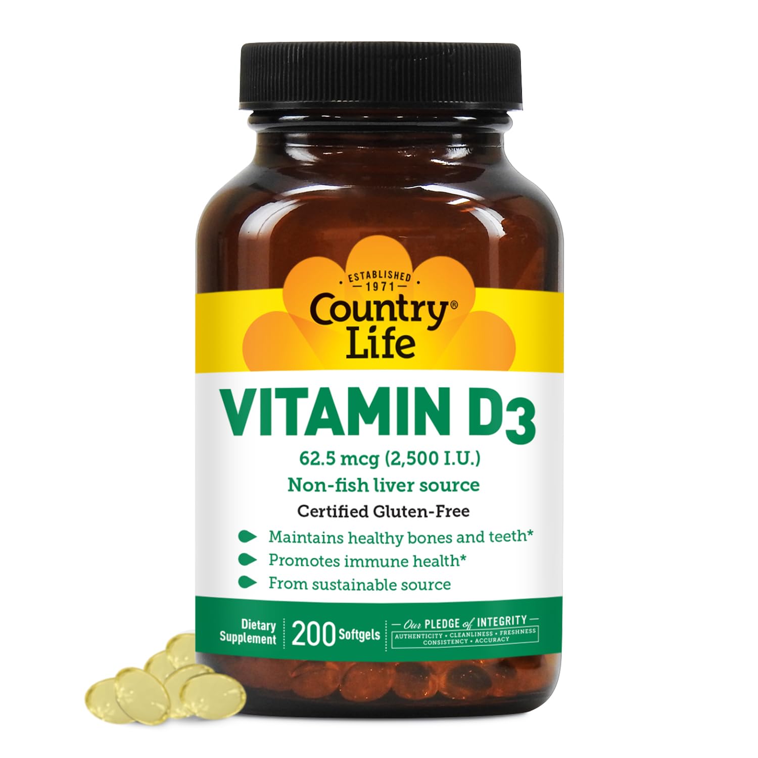 Foto 2 pulgar | Suplemento Country Life De Vitamina D3  2500 Ui  Cápsulas Blandas  200 G - Venta Internacional.