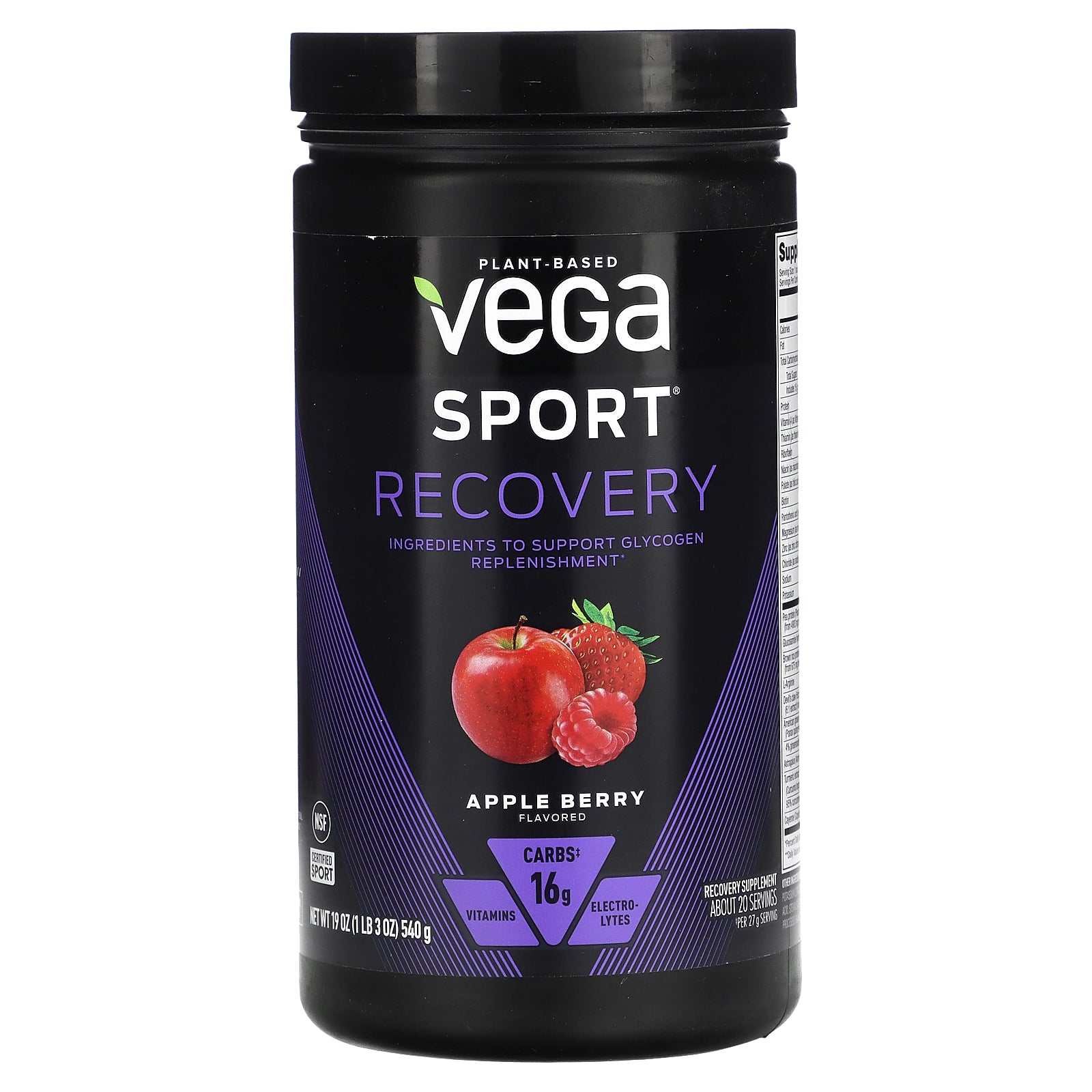 Foto 2 pulgar | Apple Berry Vega Sport De Origen Vegetal Recovery  540 G - Venta Internacional.