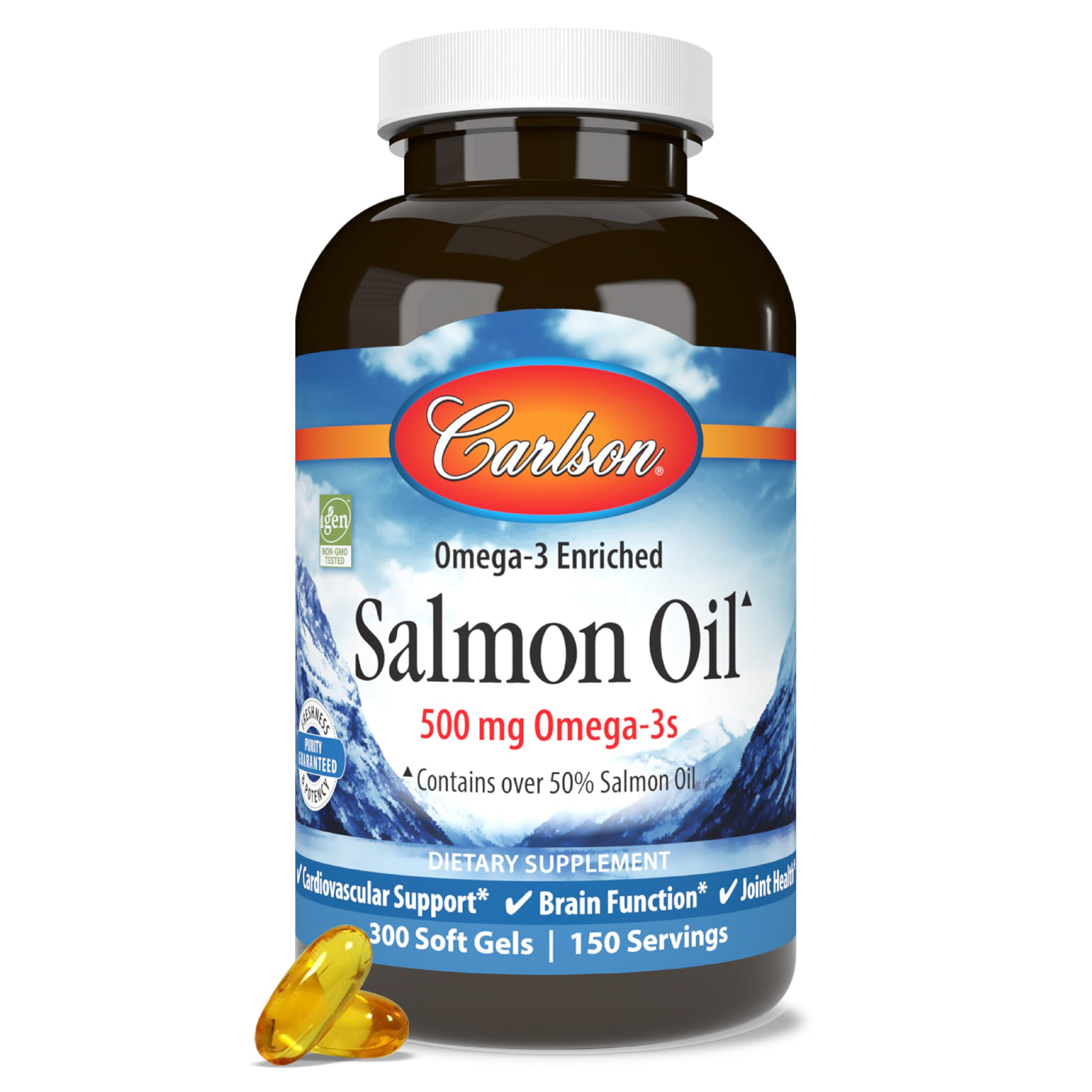 Foto 2 pulgar | Suplemento De Aceite De Salmón Carlson 500 Mg De Omega-3 300 Cápsulas Blandas - Venta Internacional.