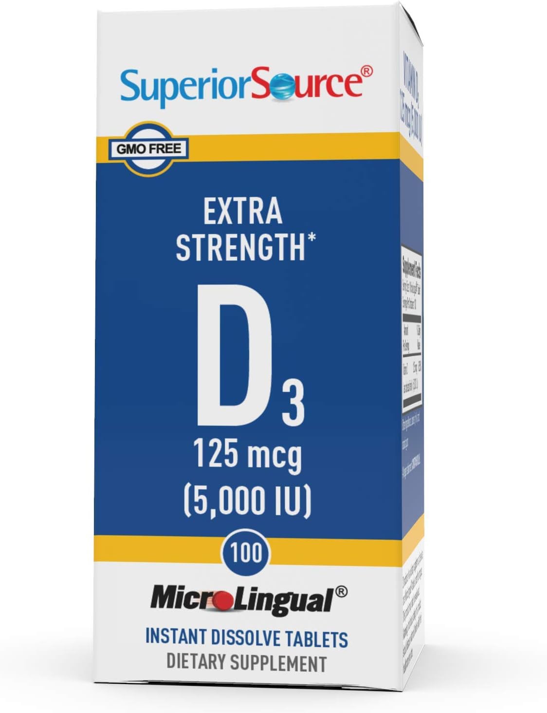 Foto 6 pulgar | Vitamina D3  5000 Ui  Comprimidos Microlinguales De Fuente Superior  100 Unidades - Venta Internacional.