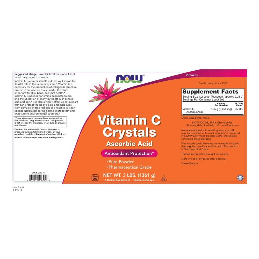 Foto 3 pulgar | Suplementos: Cristales De Vitamina C De Now Foods  1 36 Kg  Antioxidante - Venta Internacional.