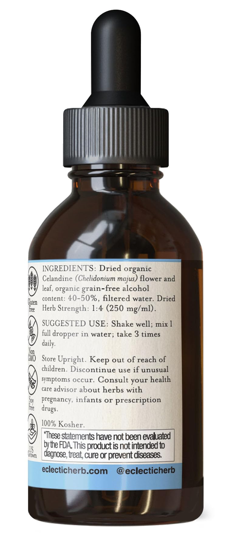 Foto 2 | Suplemento De Extracto Orgánico De Celidonia Eclectic Institute  60 Ml - Venta Internacional.