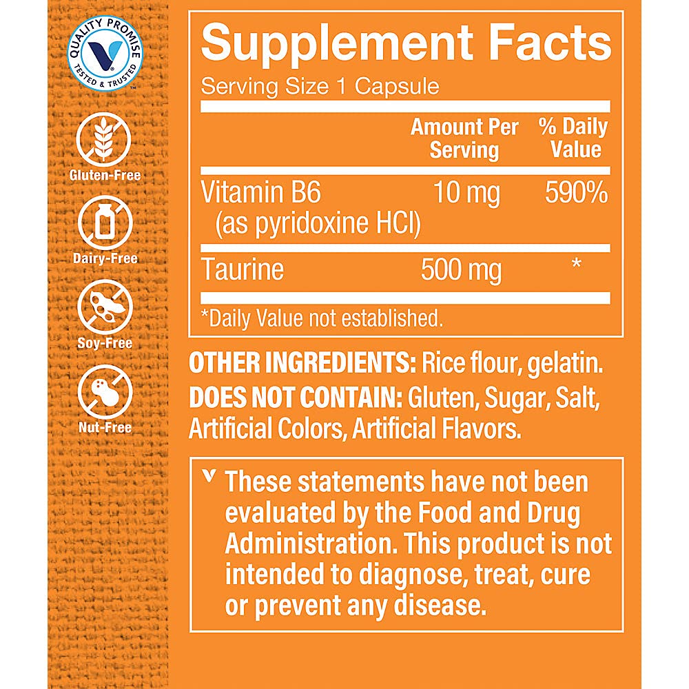 Foto 4 pulgar | Complemente 500 Mg De Taurina De The Vitamin Shoppe Con Vitamina B6 - Venta Internacional.