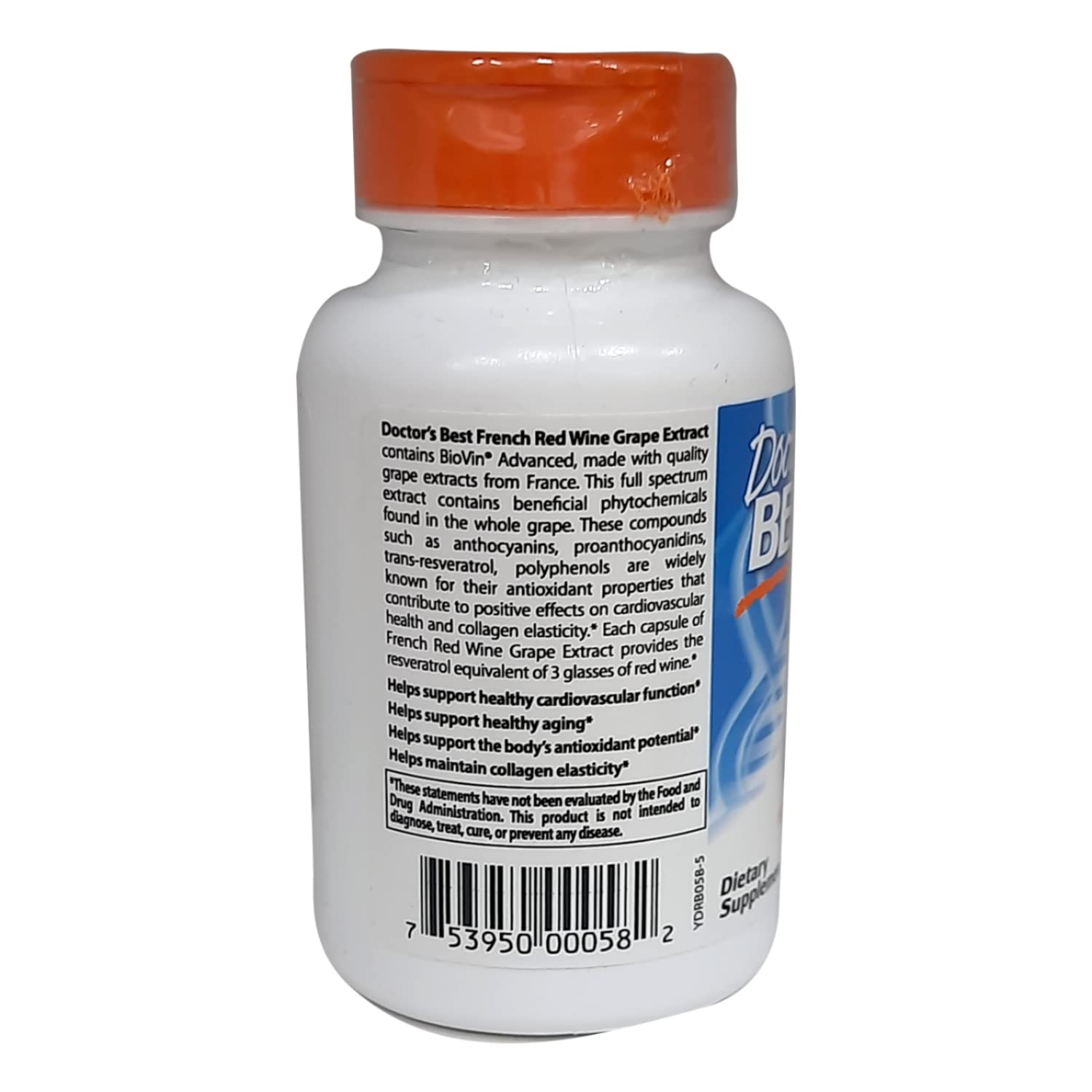 Foto 4 pulgar | Extracto De Uva De Vino Tinto Francés Supplement Doctor's Best  90 Unidades - Venta Internacional.