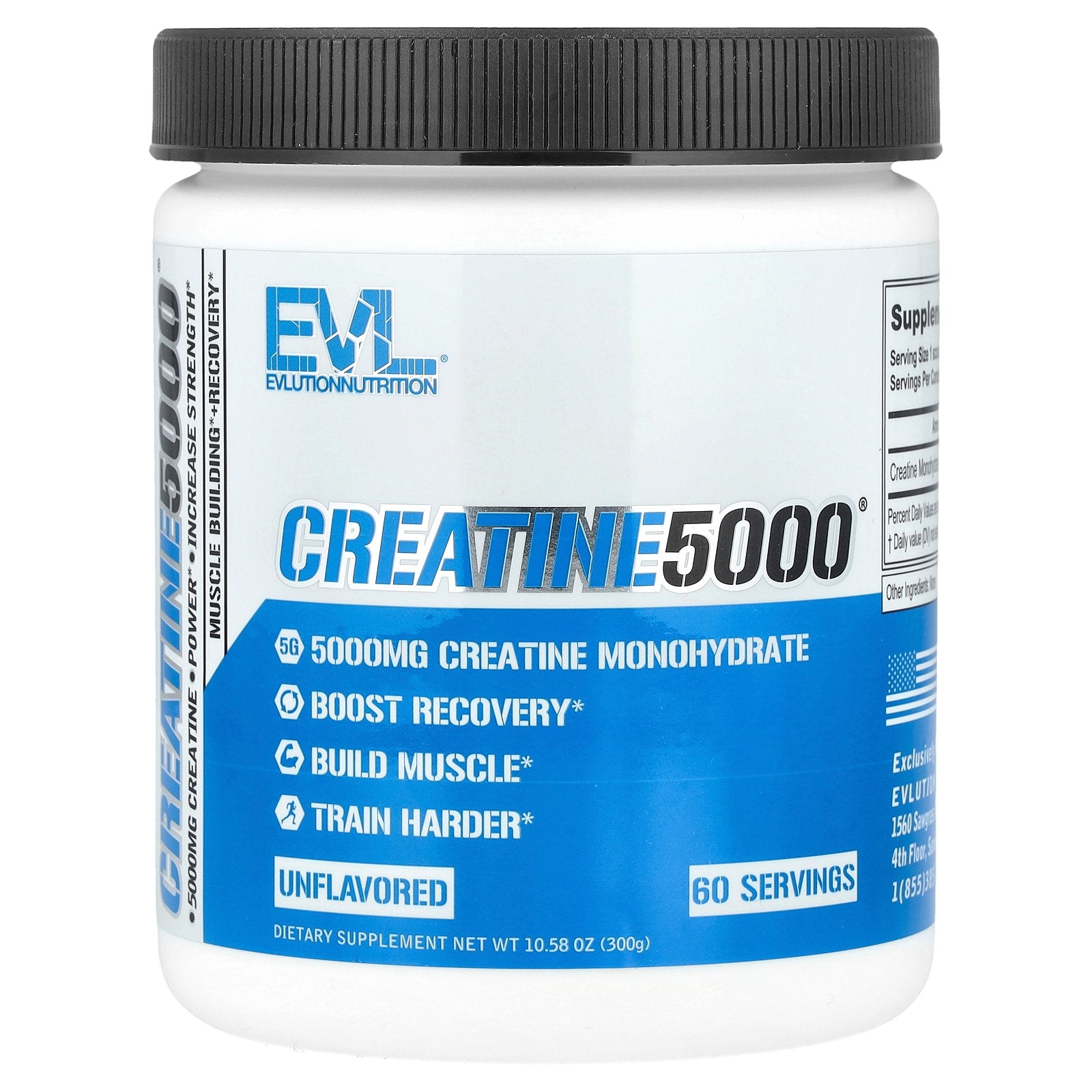 Foto 2 pulgar | Suplemento Creatine 5000 Sin Sabor De Evlution Nutrition 300 G - Venta Internacional.