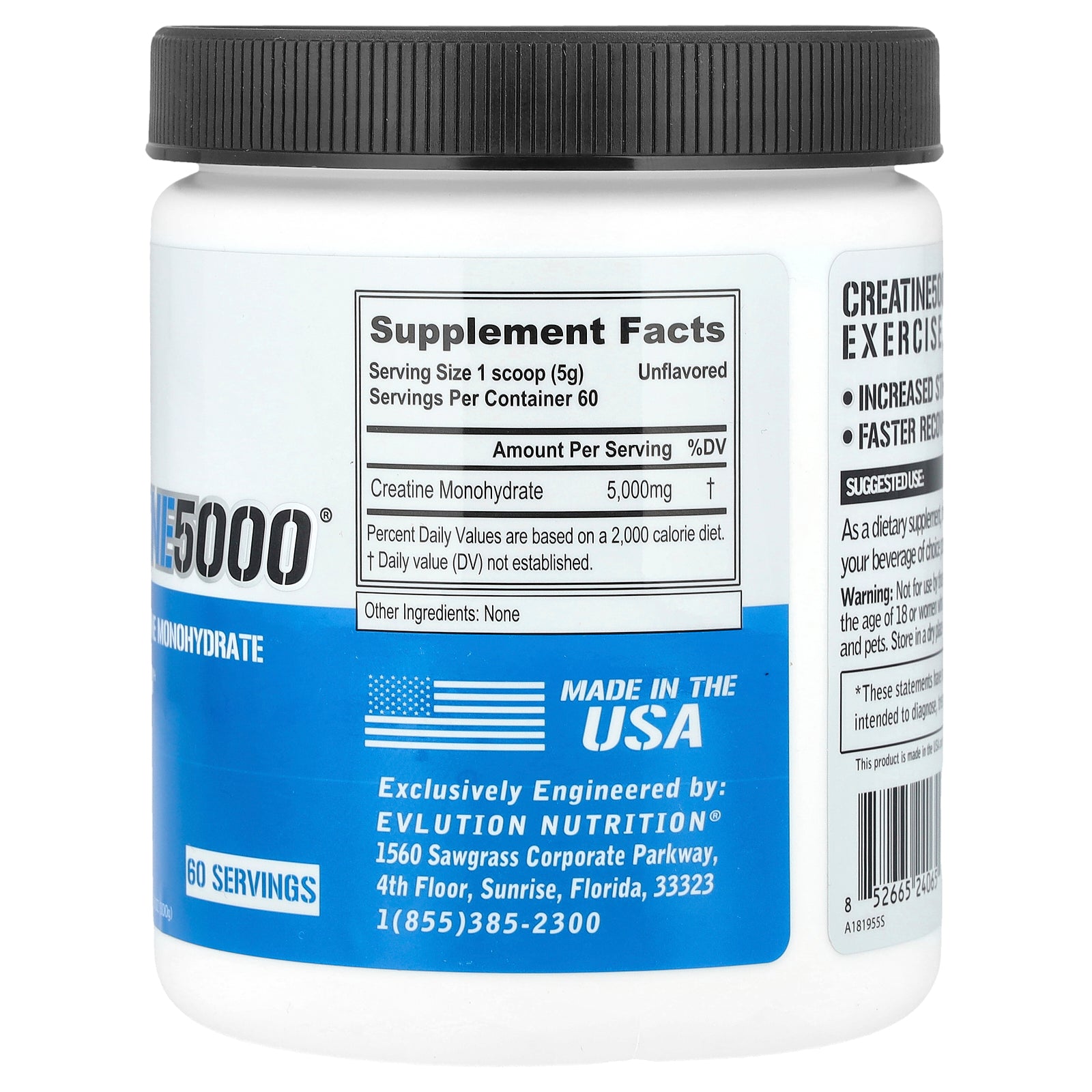 Foto 3 pulgar | Suplemento Creatine 5000 Sin Sabor De Evlution Nutrition 300 G - Venta Internacional.