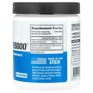 Foto 2 | Suplemento Creatine 5000 Sin Sabor De Evlution Nutrition 300 G - Venta Internacional.