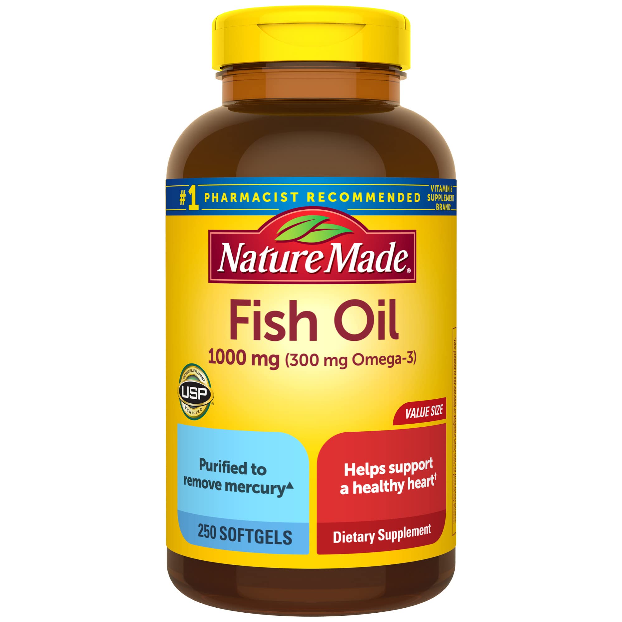 Foto 2 pulgar | Suplementos De Aceite De Pescado Nature Made 1000 Mg 250 Cápsulas Blandas - Venta Internacional.