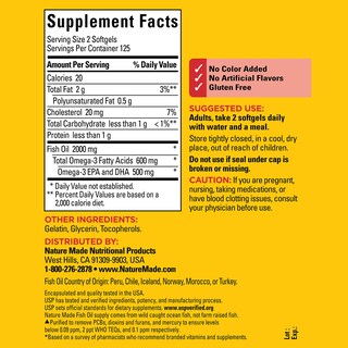 Foto 5 | Suplementos De Aceite De Pescado Nature Made 1000 Mg 250 Cápsulas Blandas - Venta Internacional.
