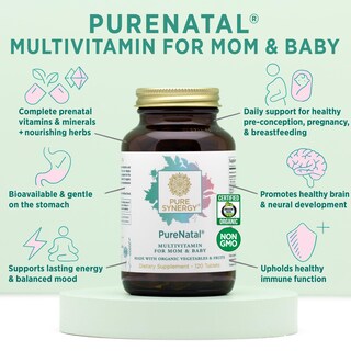 Foto 3 | Vitaminas Prenatales Pure Synergy Purenatal 120 Comprimidos - Venta Internacional.