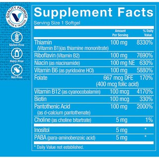 Foto 3 | Complementa The Vitamin Shoppe B-complex 100 100 Cápsulas Blandas - Venta Internacional.