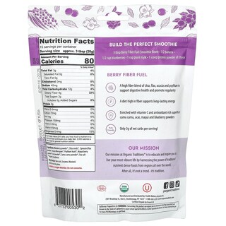 Foto 2 | Smoothie Boost Organic Traditions Fiber Fuel Berry 300 G - Venta Internacional.