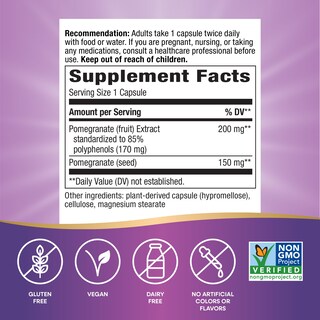 Foto 5 | Suplemento De Extracto De Granada De Nature's Way 350 Mg 60 Cápsulas - Venta Internacional.