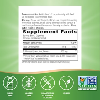 Foto 7 | Suplemento Nature's Way Goldenseal 100 Cápsulas 700 Mg - Venta Internacional.