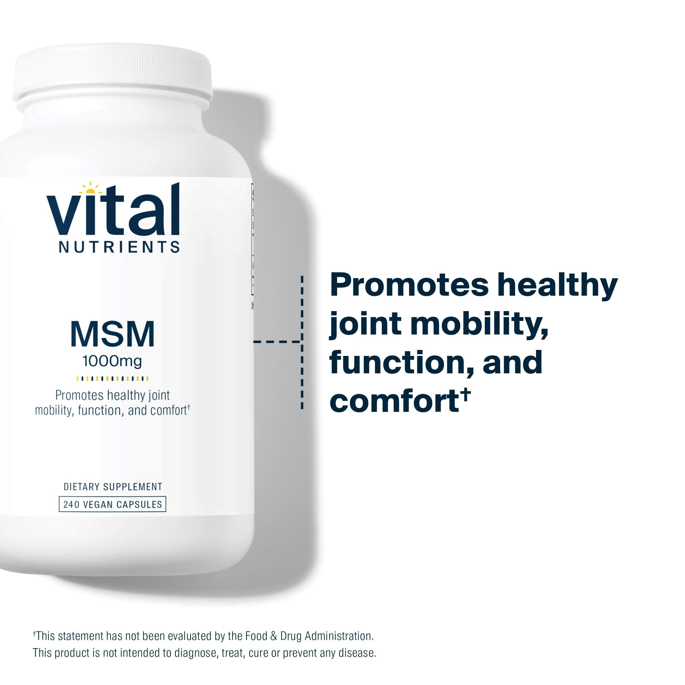 Foto 4 pulgar | Suplemento Vital Nutrients Msm 1000 Mg 240 Cápsulas - Venta Internacional.
