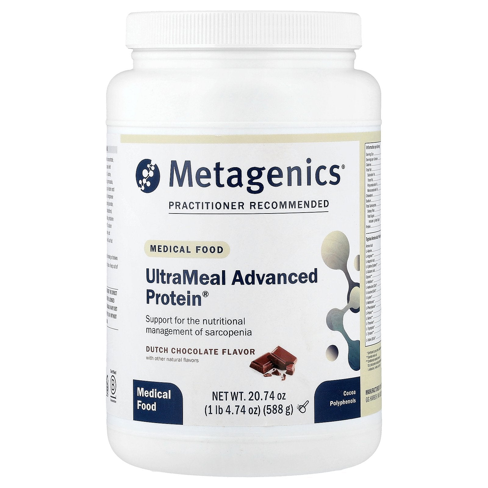 Foto 2 pulgar | Alimento Médico Metagenics Ultrameal Advanced Protein 588g - Venta Internacional.