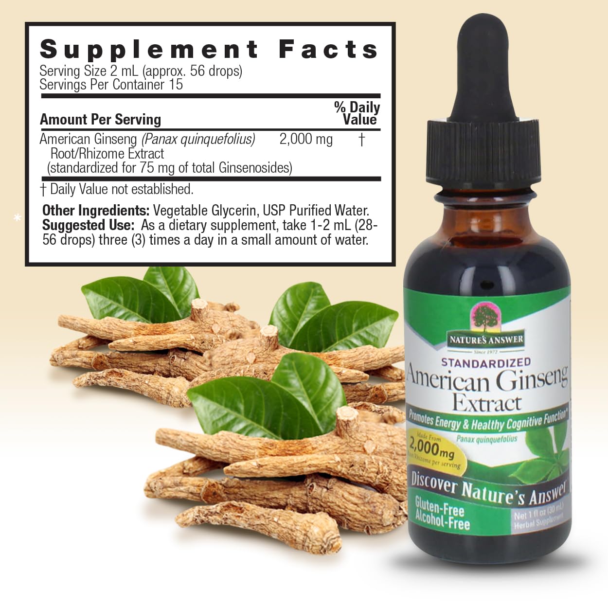 Foto 4 pulgar | Suplemento Nature's Answer Con Raíz Americana De Ginseng  30 Ml - Venta Internacional.