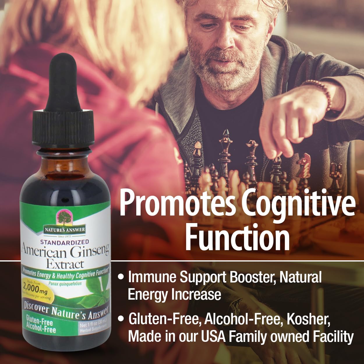 Foto 5 pulgar | Suplemento Nature's Answer Con Raíz Americana De Ginseng  30 Ml - Venta Internacional.