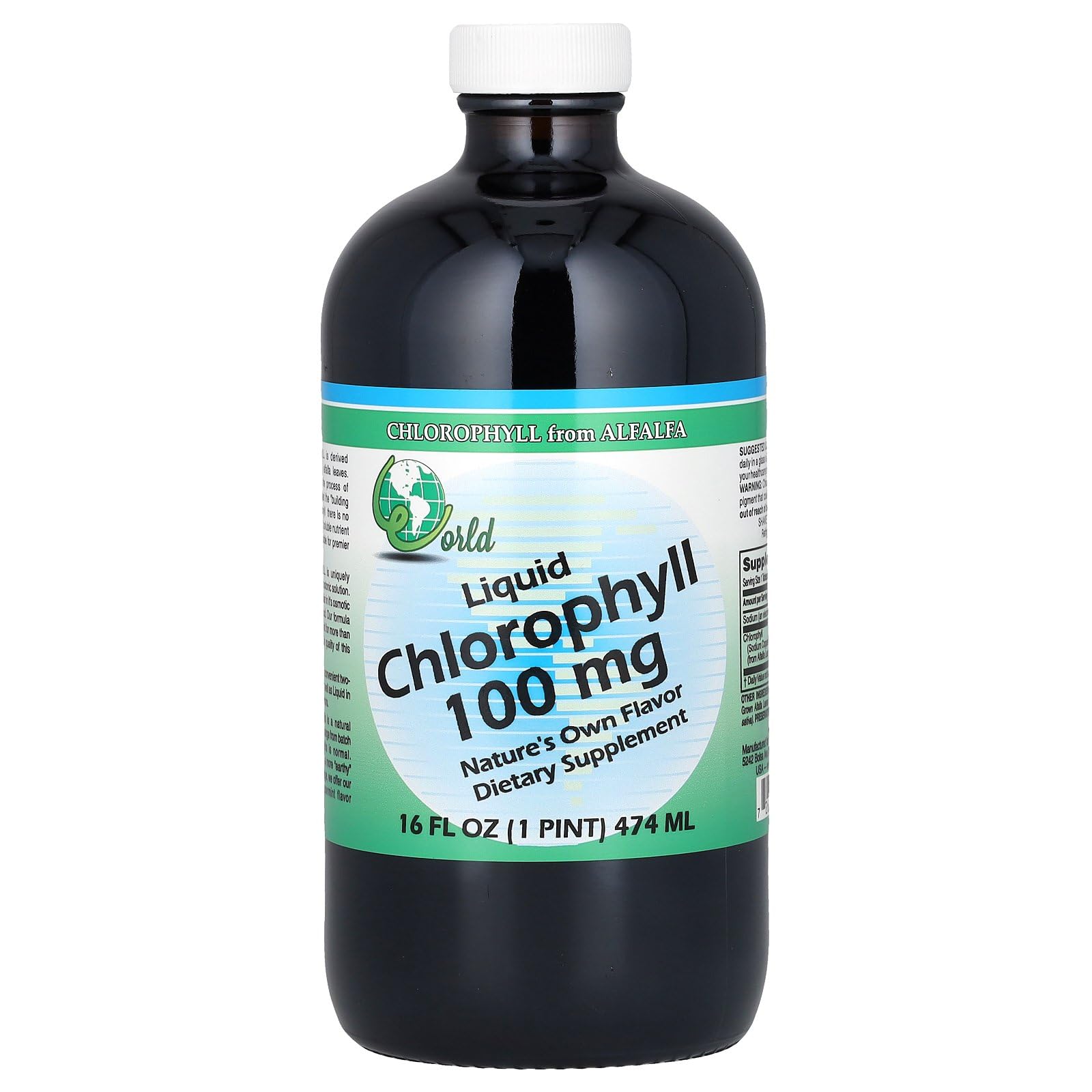Foto 1 | Suplemento De Clorofila World Organics 100 Mg 473 Ml (paquete De 1) - Venta Internacional.