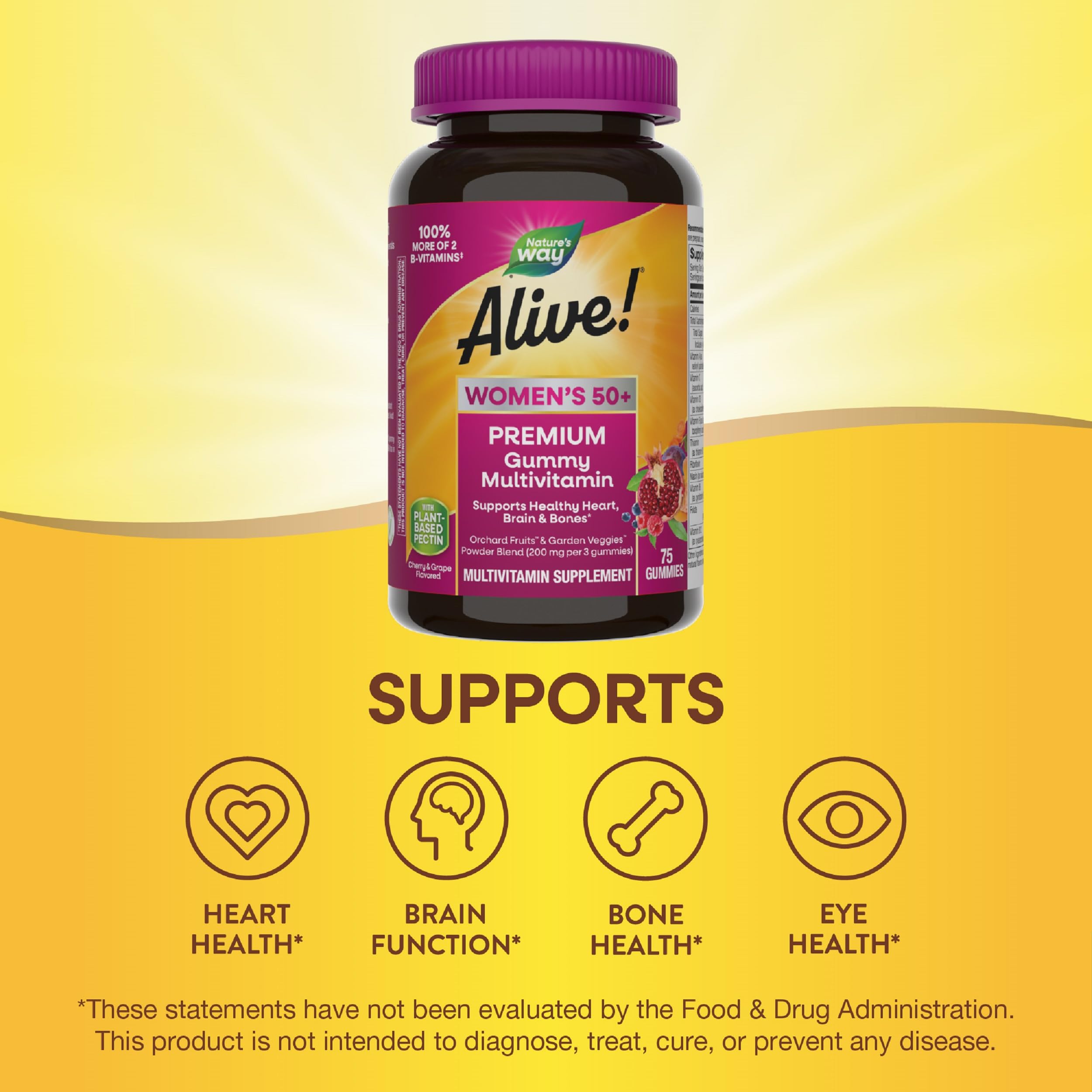 Foto 5 pulgar | ¡multivitamínico Nature's Way Alive! Gomitas Para Mujeres Mayores De 50 Años  75 Unidades - Venta Internacional.