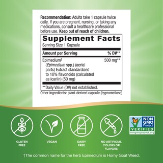 Foto 2 | Suplemento De Extracto Premium De Hierba De Cabra En Celo De Nature's Way 60 Cápsulas - Venta Internacional.