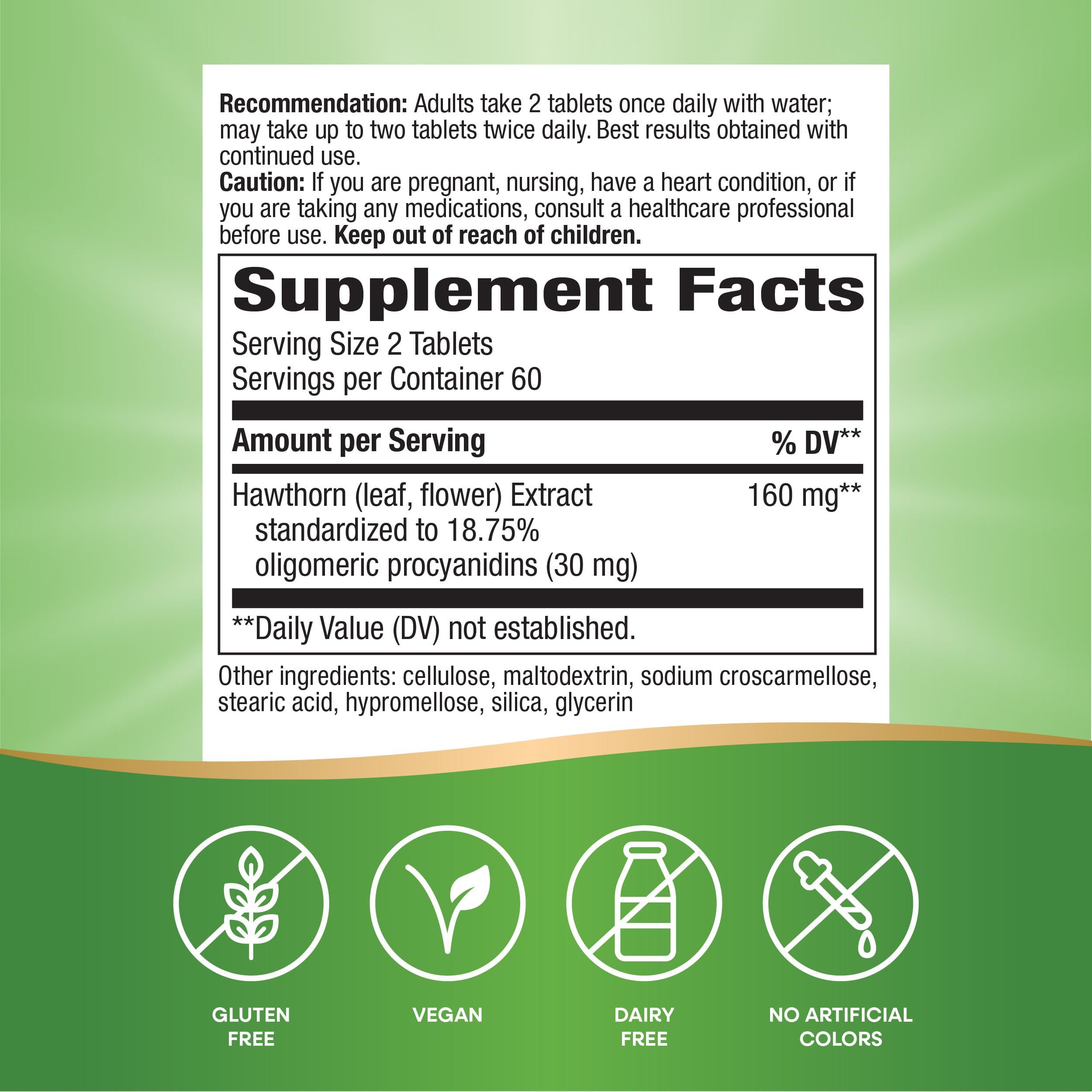 Foto 6 pulgar | Suplemento Nature's Way Heart Care Con Extracto De Espino Blanco 120 Comprimidos - Venta Internacional.