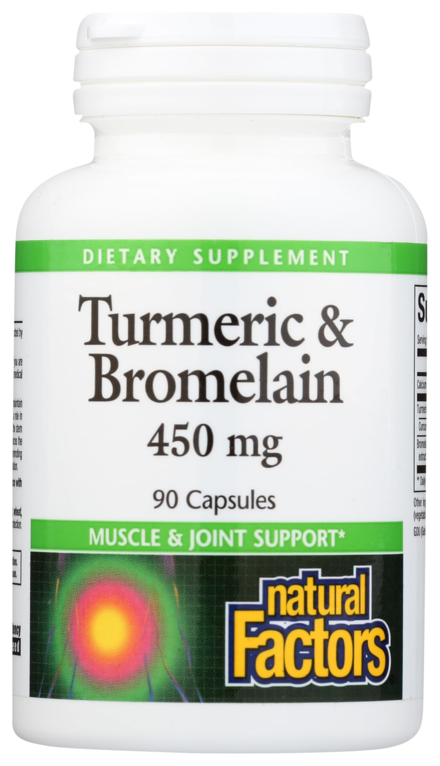 Foto 1 | Suplemento Natural Factors: Cúrcuma Y Bromelina  450 Mg  90 Cápsulas - Venta Internacional.