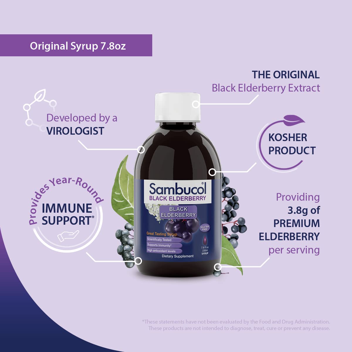 Foto 5 pulgar | Sirope Sambucol Black Elderberry Sambucus Para Adultos 230 Ml - Venta Internacional.