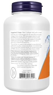 Foto 3 | Suplementos Now Foods Aceite De Hígado De Bacalao 650 Mg Con Vitaminas A Y D-3 - Venta Internacional.