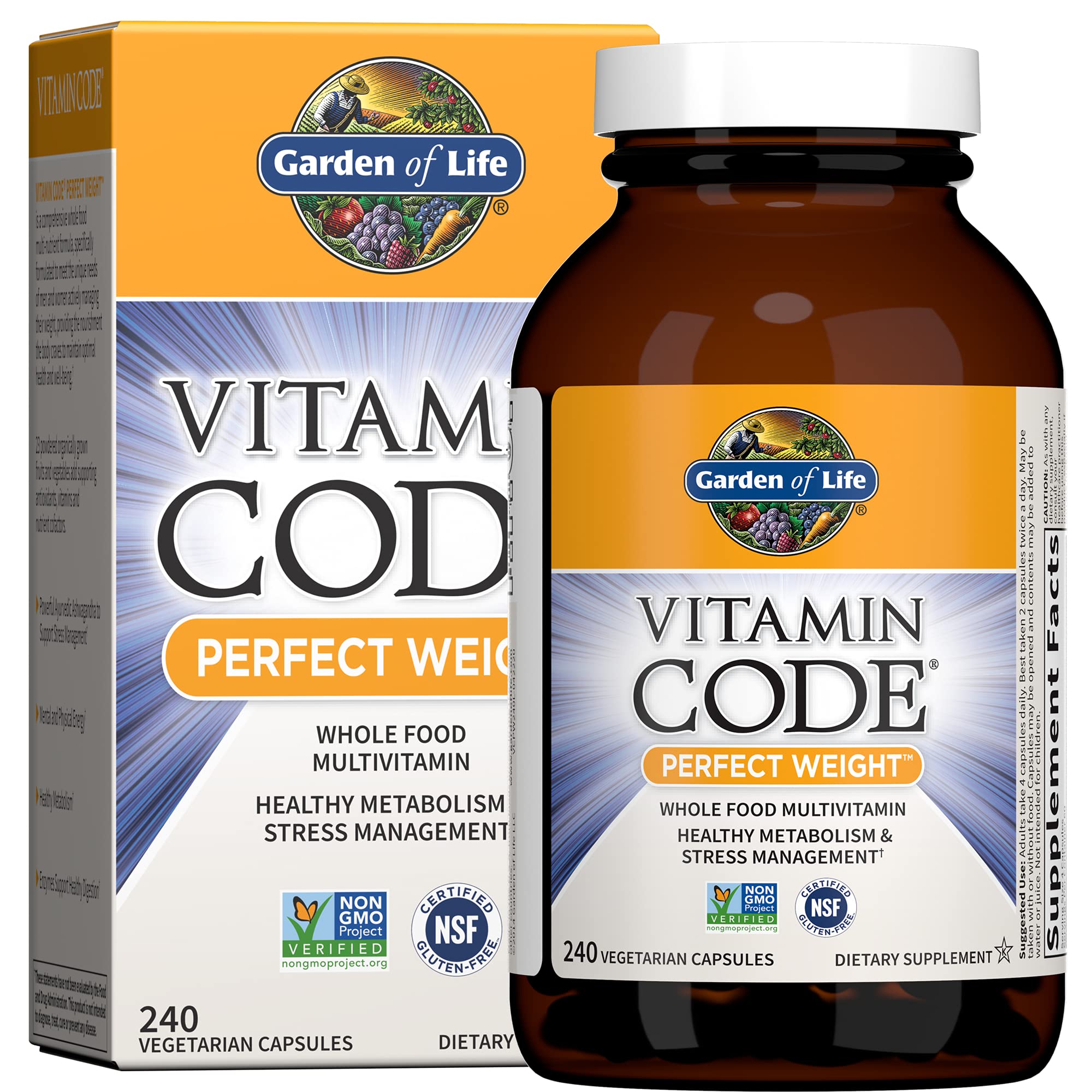 Foto 2 pulgar | Multivitamínico Garden Of Life Code Perfect Weight 240 Comprimidos - Venta Internacional.