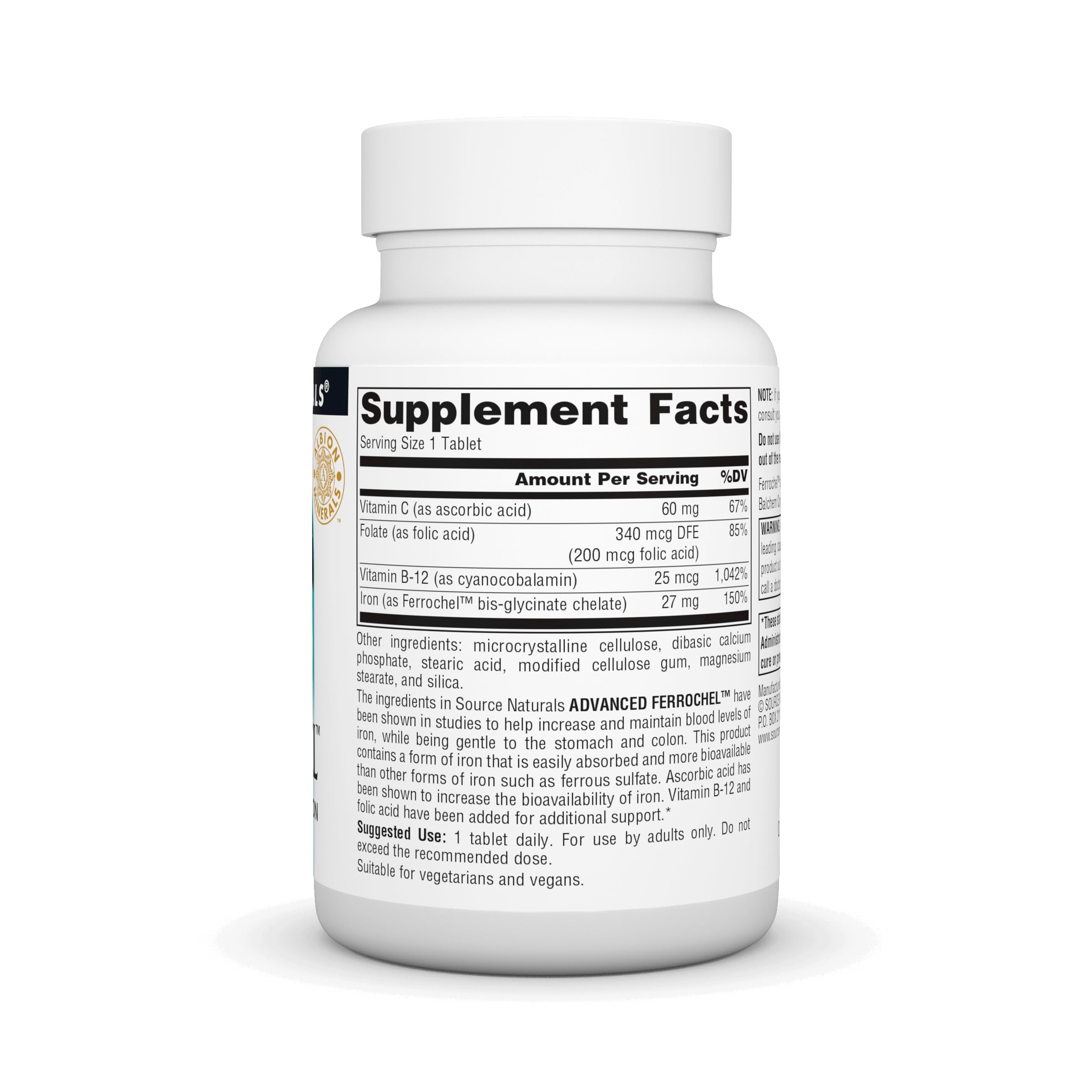 Foto 3 pulgar | Suplemento Dietético Source Naturals Advanced Ferrochel 27 Mg - Venta Internacional.