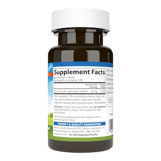 Foto 2 | Suplemento Carlson De Zinc Quelado 30 Mg Apoyo Inmunológico 100 Tabletas - Venta Internacional.