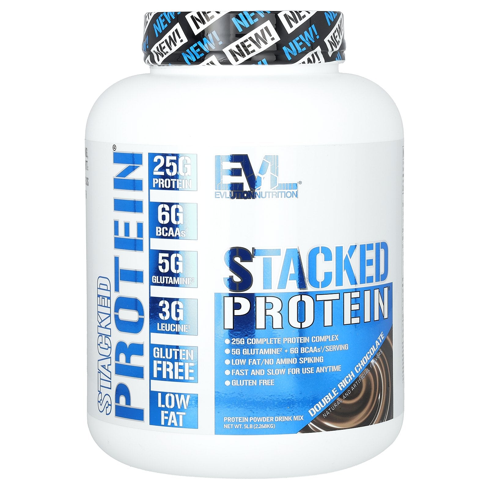 Foto 2 pulgar | Proteína En Polvo Evlution Nutrition Stacked Double Rich Choco - Venta Internacional.