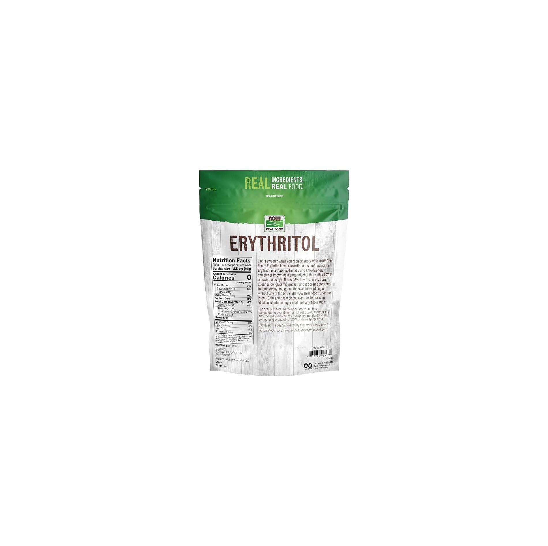 Foto 4 pulgar | Sustituto De Azúcar Now Foods  Eritritol  1 13 Kg  Kosher - Venta Internacional.