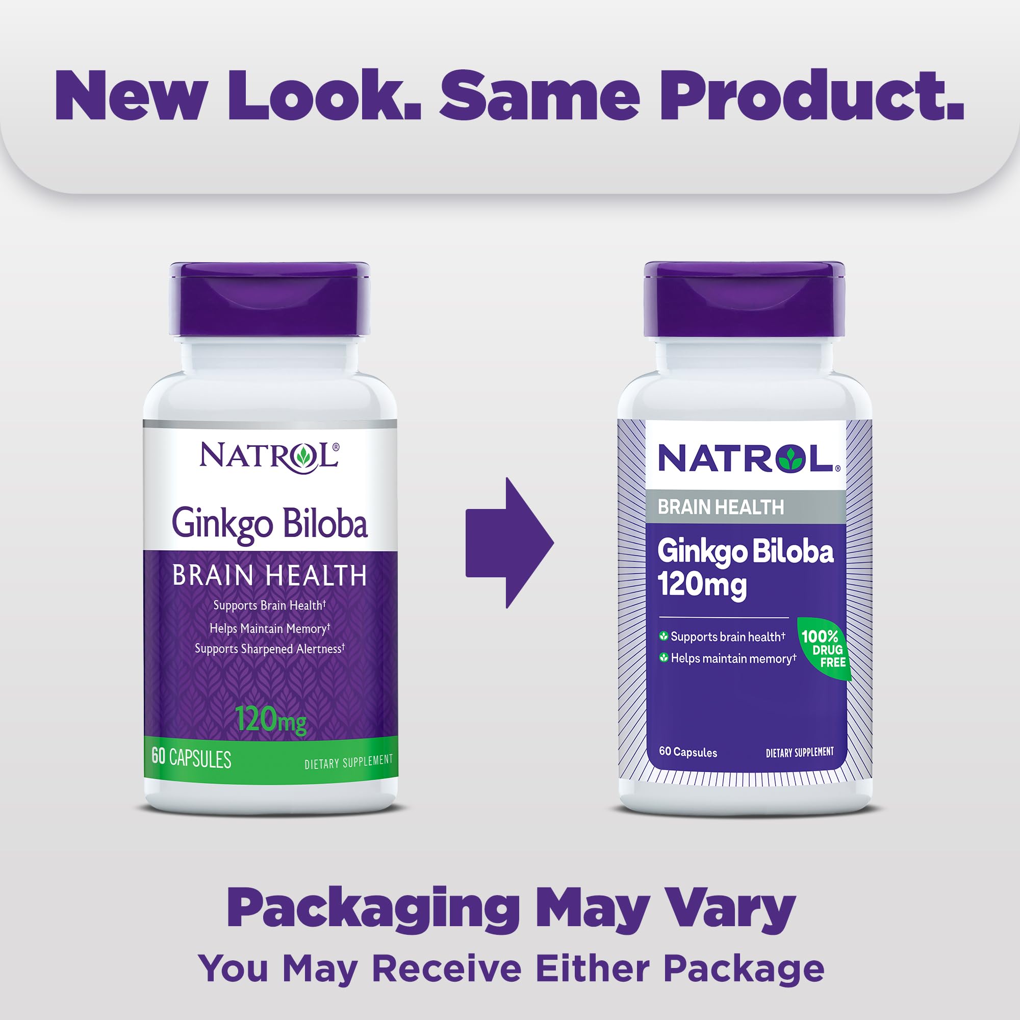 Foto 2 | Suplemento Natrol Brain Health Ginkgo Biloba 120 Mg 60 Cápsulas - Venta Internacional.
