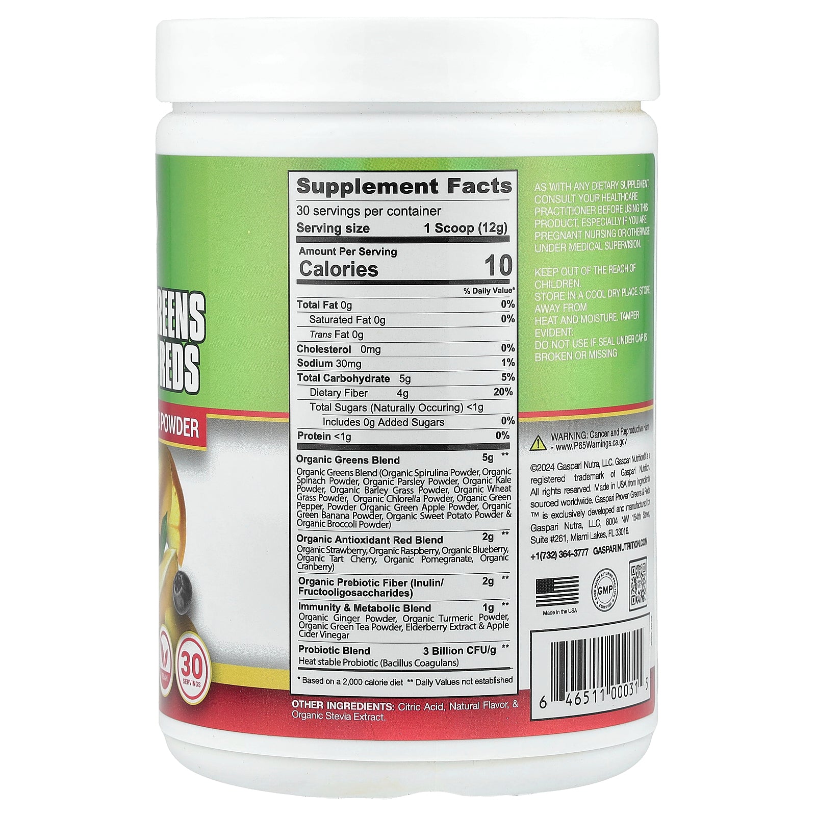 Foto 3 pulgar | Suplemento Gaspari Nutrition Proven Greens & Reds 360g - Venta Internacional.