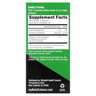 Foto 2 | Suplemento Keto Science Keto Sugar Relief Con Prenulina 60 Cápsulas - Venta Internacional.