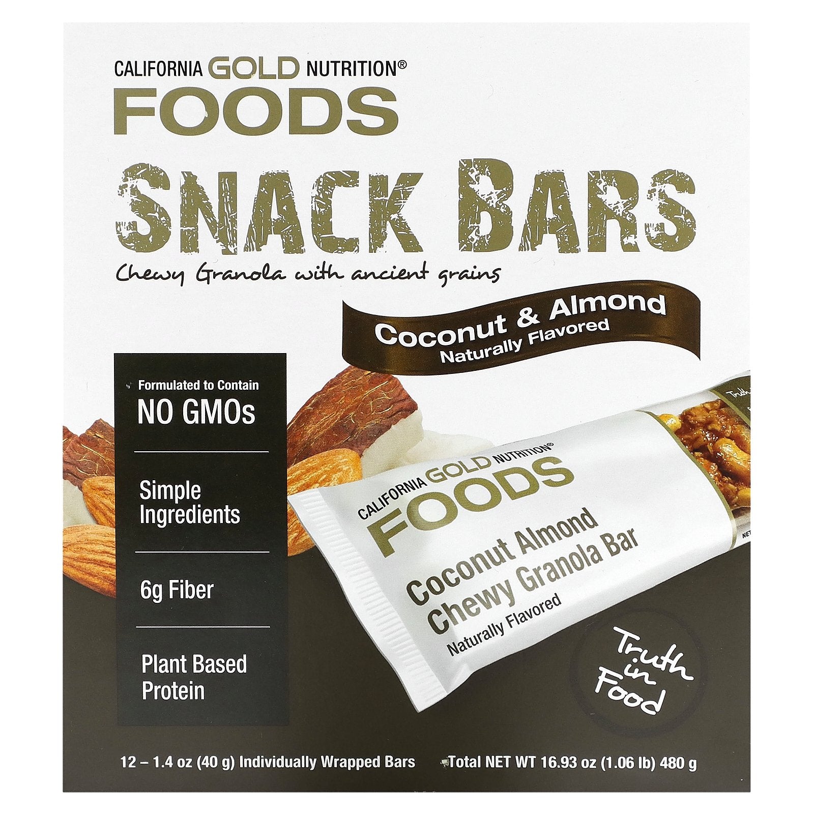 Foto 2 pulgar | Barras De Granola California Gold Nutrition  Coco Y Almendras  40 G X 12 - Venta Internacional.
