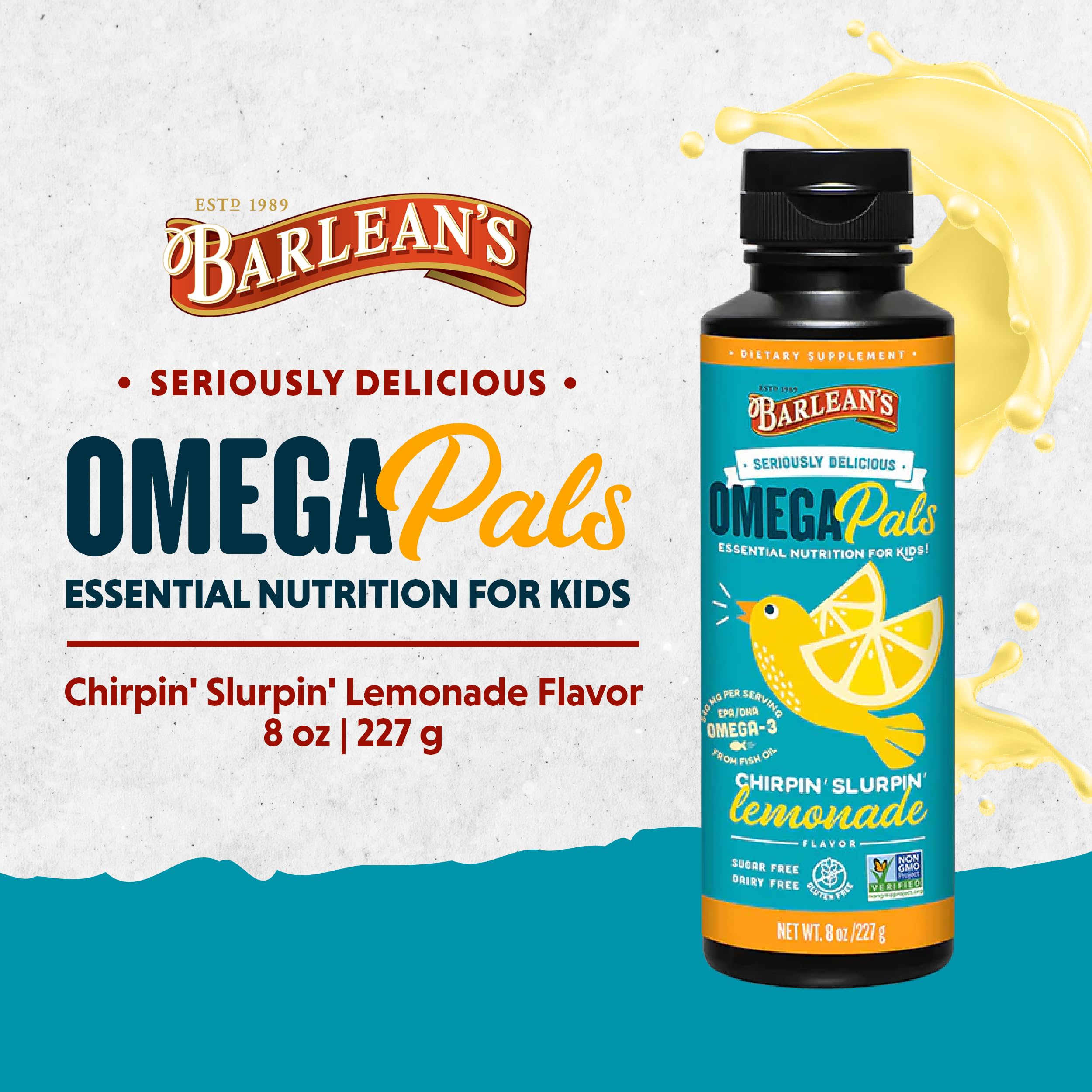 Foto 3 pulgar | Suplemento Omega Pals Chirpin' Slurpin' Omega 3 De Barlean's  240 Ml - Venta Internacional.