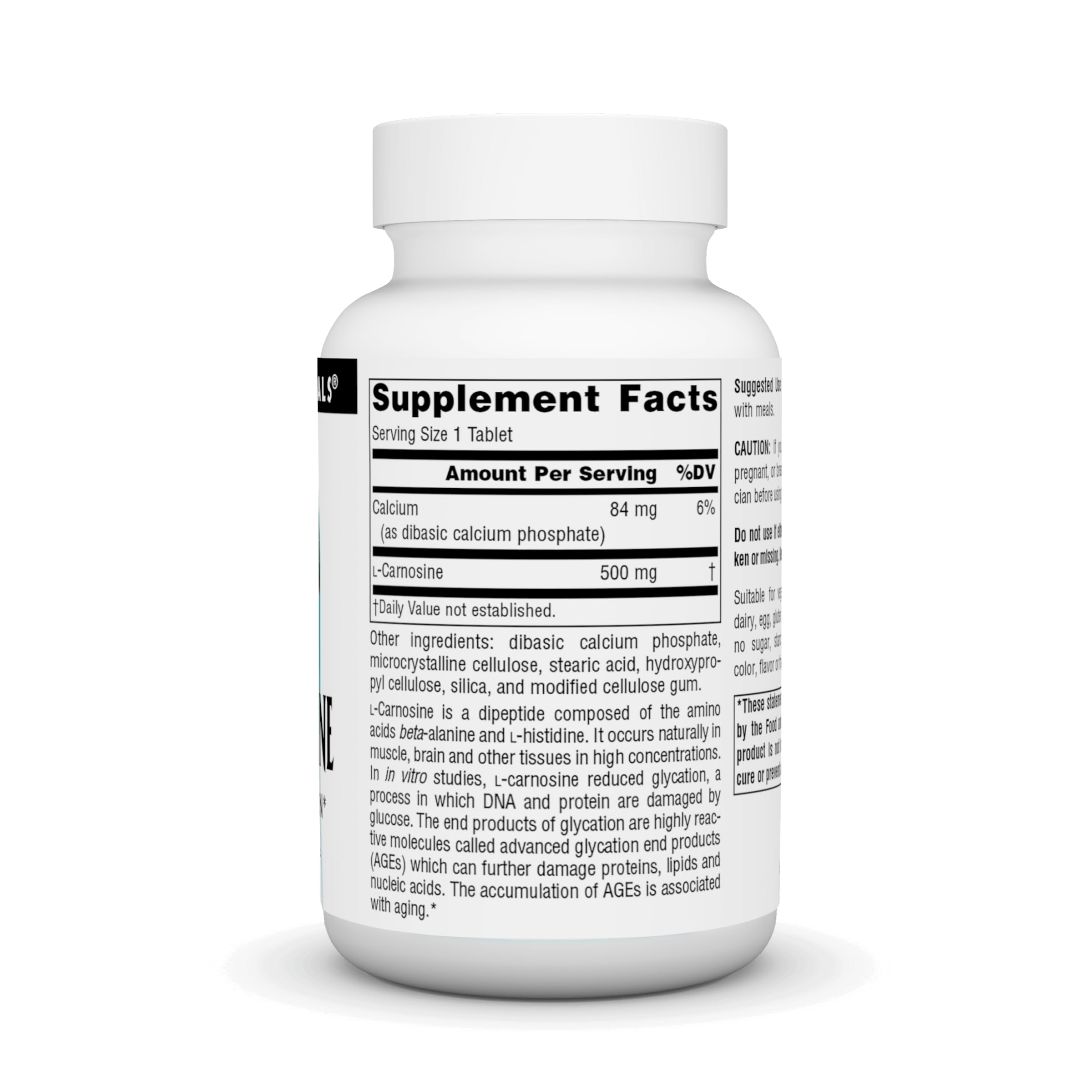 Foto 3 pulgar | Suplemento Source Naturals L-carnosina 500 Mg - 60 Comprimidos - Venta Internacional.