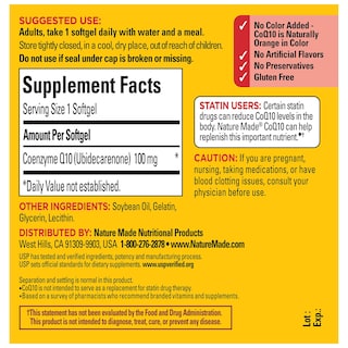 Foto 5 | Suplemento Nature Made De Coq10 De 100 Mg Para La Salud Del Corazón 40 Cápsulas Blandas - Venta Internacional.
