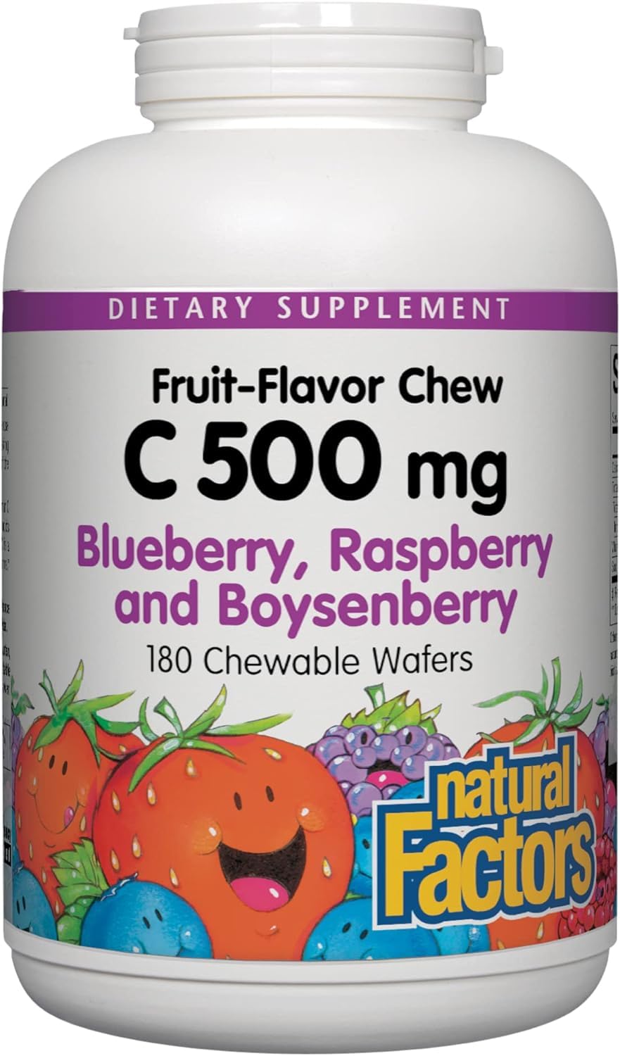 Foto 2 pulgar | Vitamina C Natural Factors  500 Mg  180 Obleas Masticables  Mezcla De Frutas - Venta Internacional.