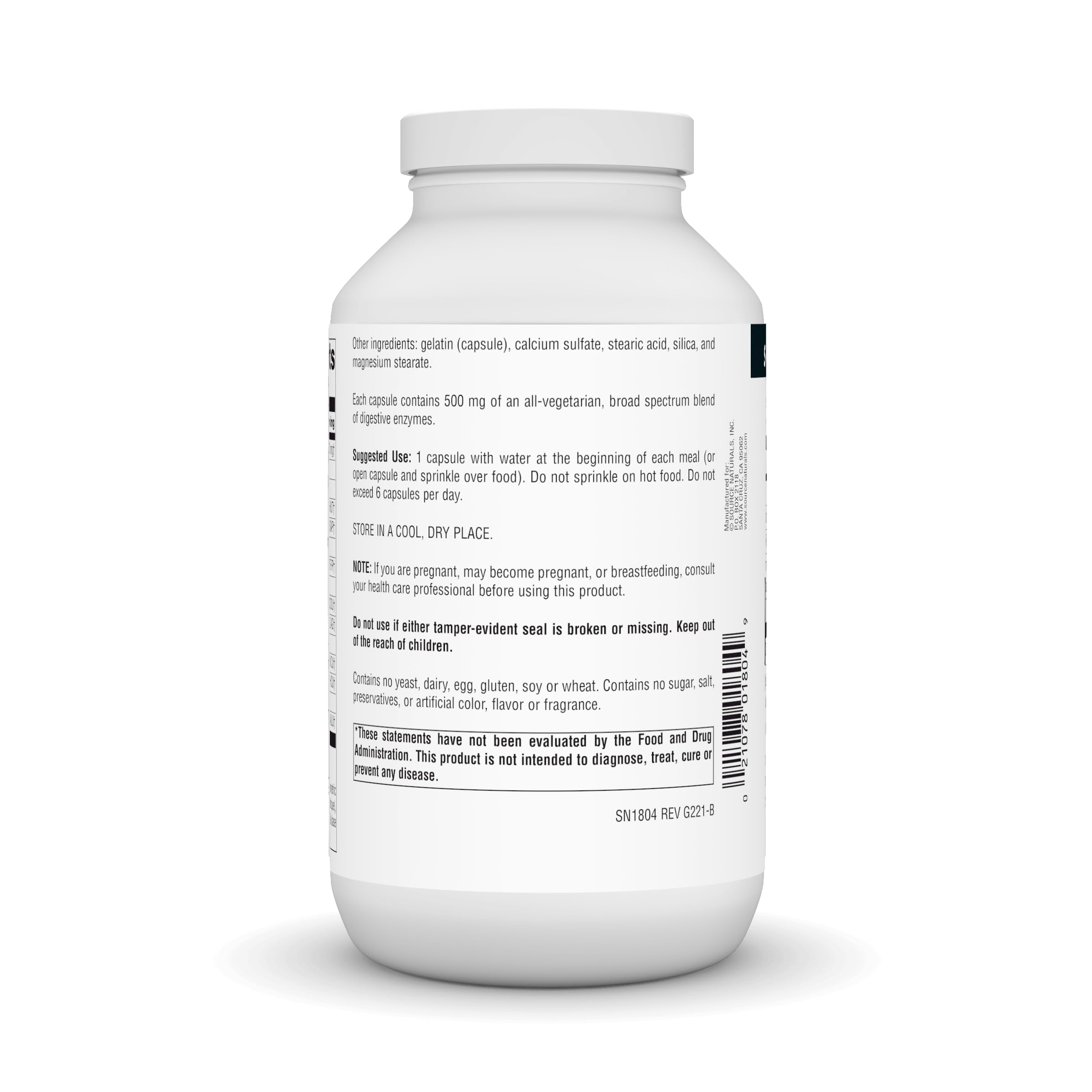 Foto 4 pulgar | Suplemento Source Naturals Essential Enzymes 500 Mg 360 Cápsulas - Venta Internacional.