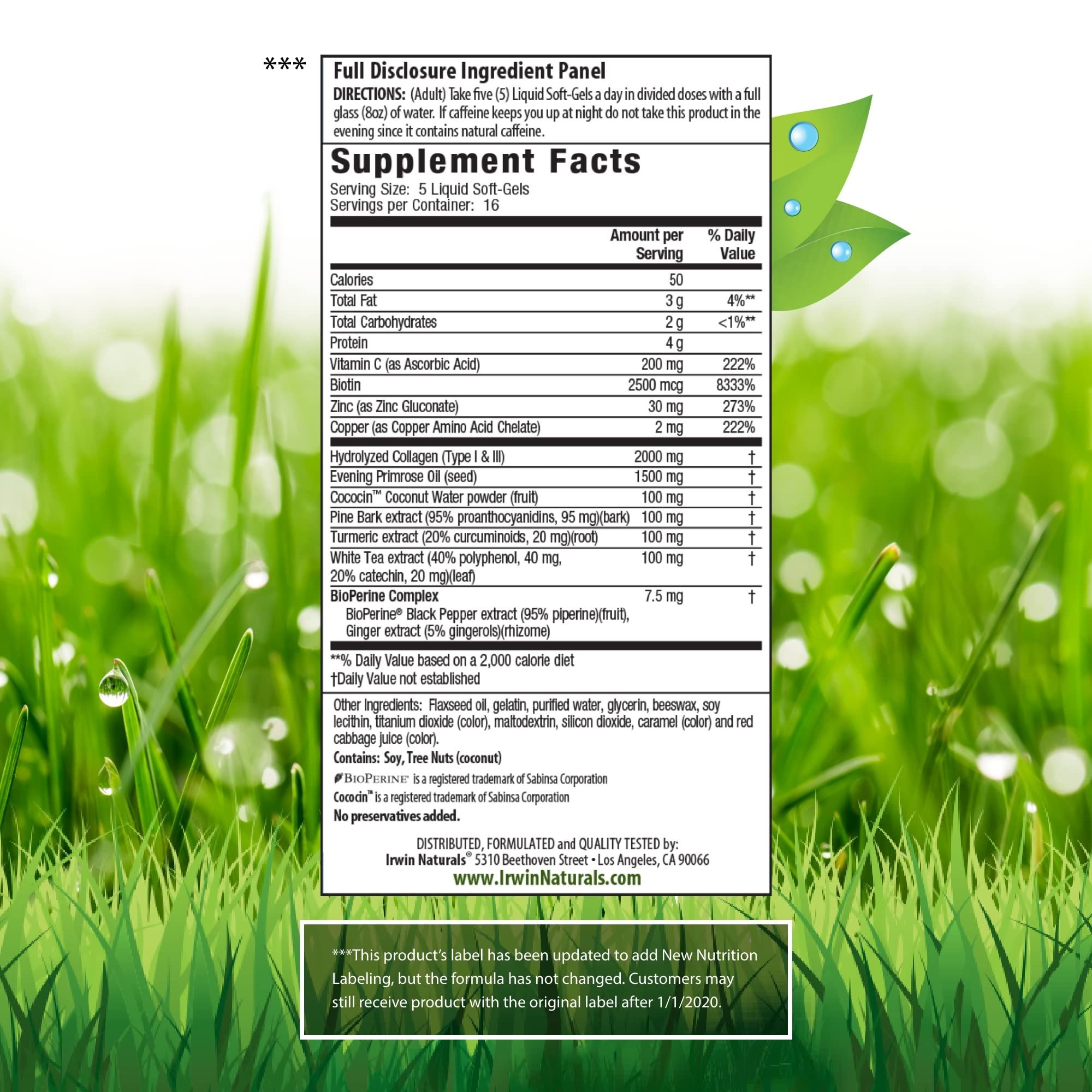 Foto 3 pulgar | Suplemento Irwin Naturals Deep Tissue Collagen-pure 80 Cápsulas Blandas - Venta Internacional.