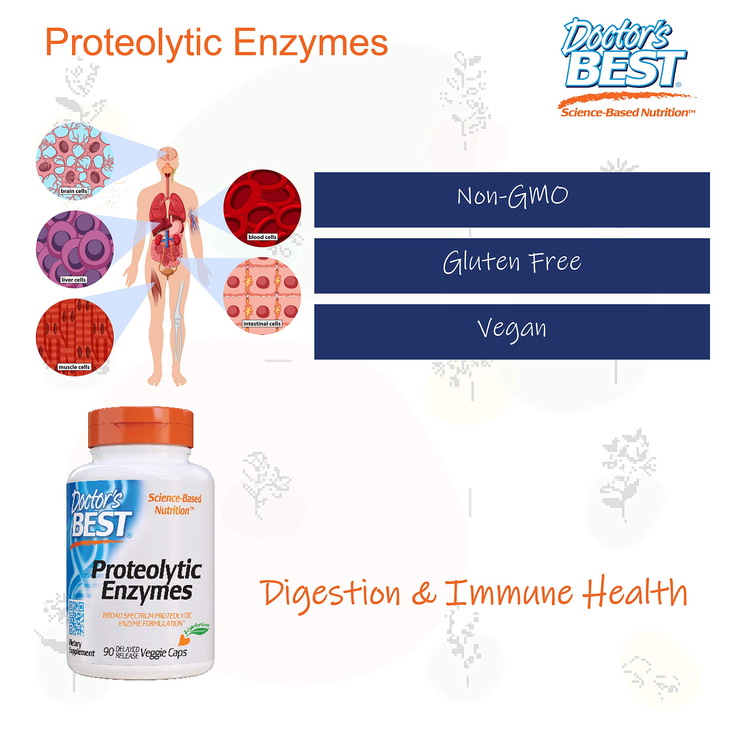 Foto 5 pulgar | Supplement Doctor's Best Proteolitic Enzymes 90 Cápsulas Vegetarianas - Venta Internacional.