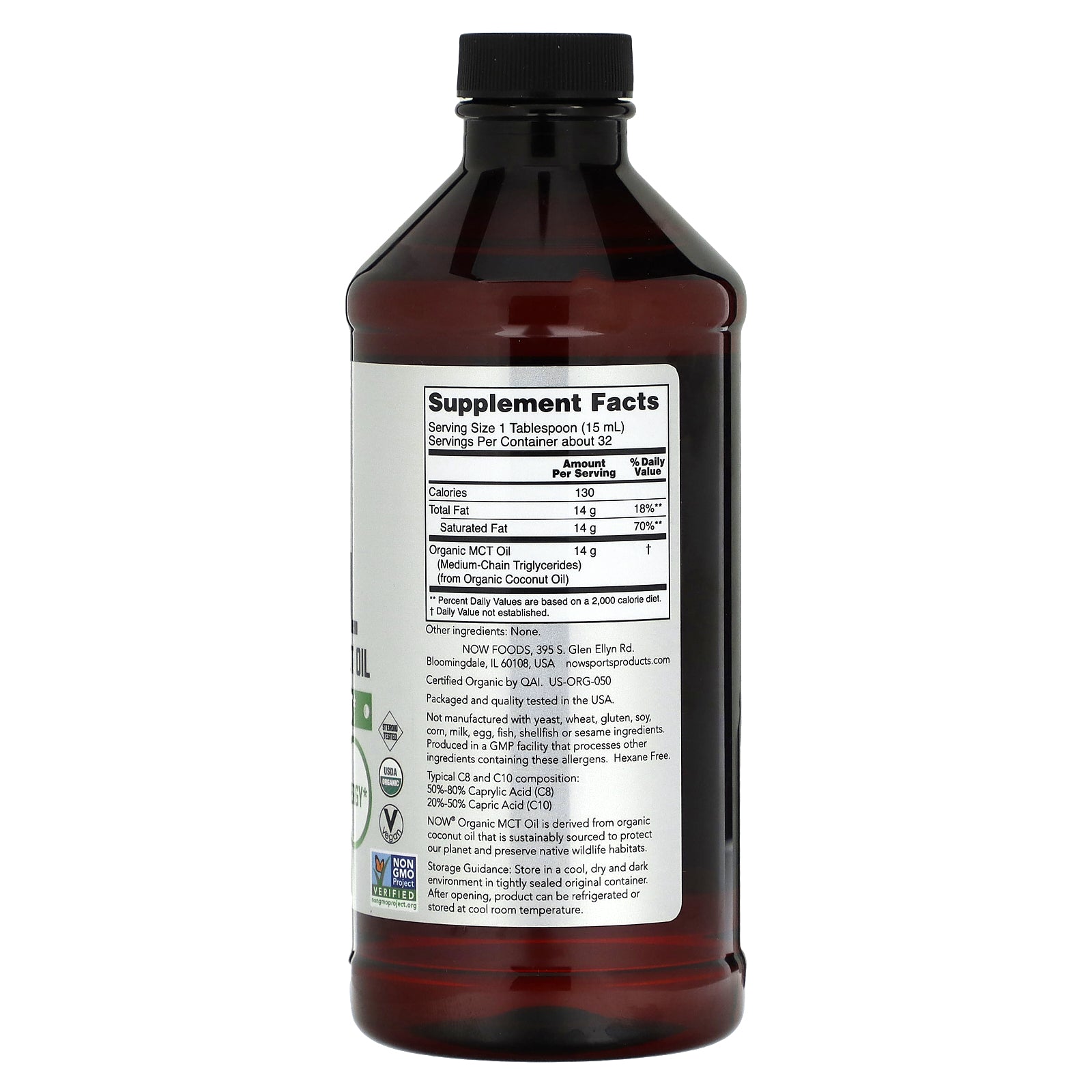 Foto 2 | Aceite Mct Now Foods Sports Organic 473 Ml (16 Fl Oz) - Venta Internacional.