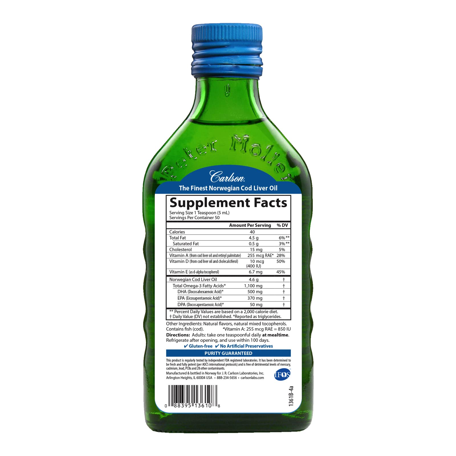 Foto 3 pulgar | Suplemento De Aceite De Hígado De Bacalao Carlson Omega-3 Epa Y Dha 250 Ml - Venta Internacional.