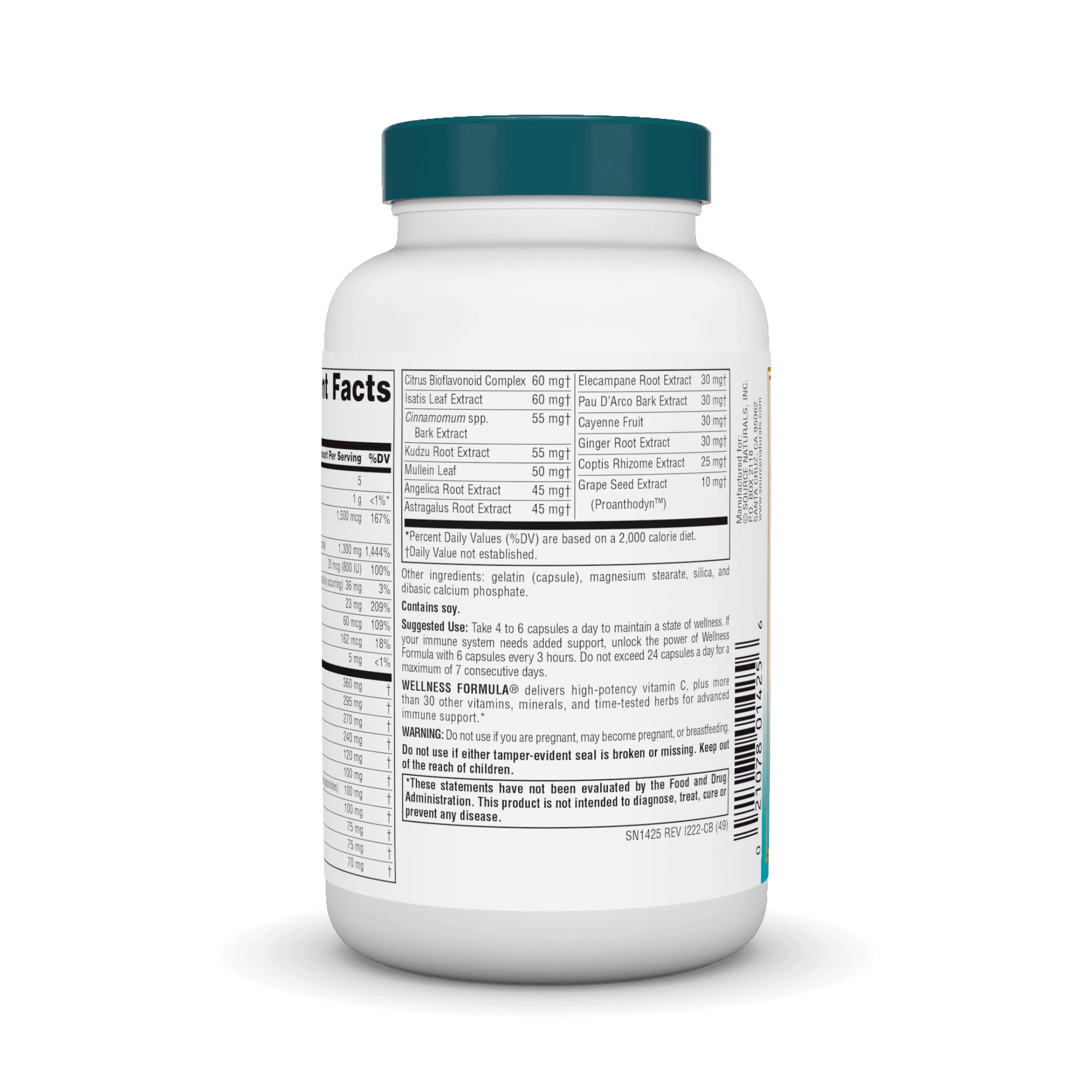 Foto 4 pulgar | Suplemento Dietético Source Naturals Wellness Formula 120 Cápsulas - Venta Internacional.