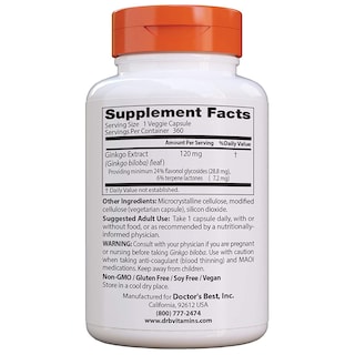 Foto 2 | Suplemento Doctor's Best De Ginkgo Extra Fuerte 120 Mg 360 Unidades - Venta Internacional.